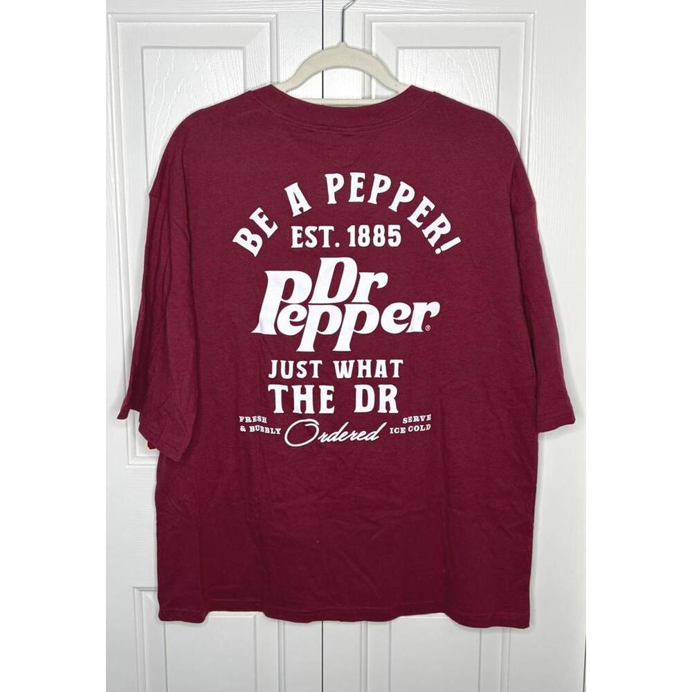 Vintage-Inspired Dr Pepper Est. 1885 Burgundy Tee Women’s - Picture 2 of 3